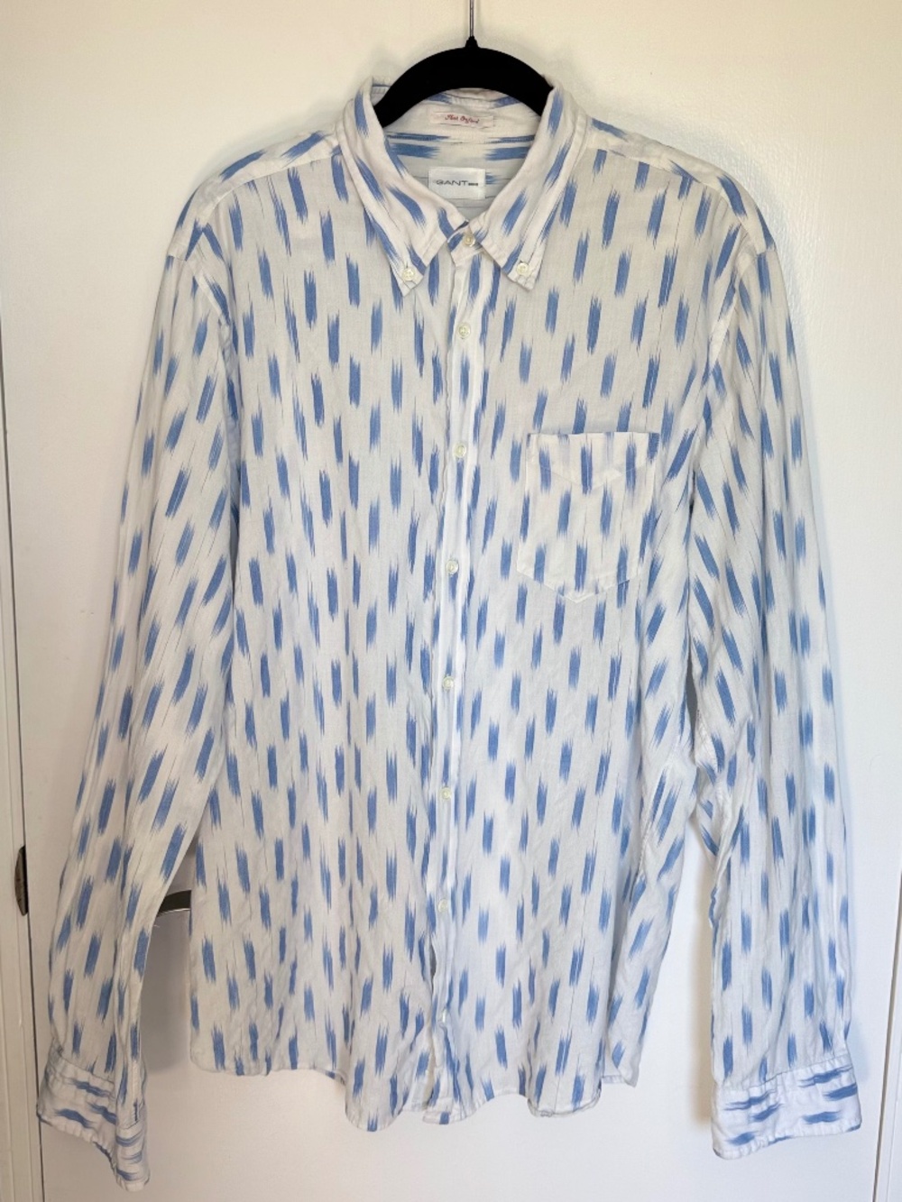 GANT Rugger The Oxford Blue White Patterned Button Down Shirt XL
